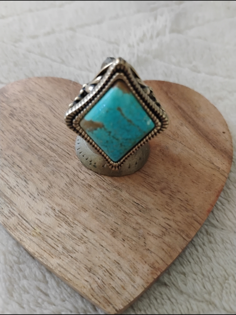 Turquoise Square Stone Gold Statement Ring - Turquoise